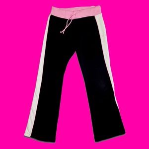 Black pink & white BCBG trackpants.